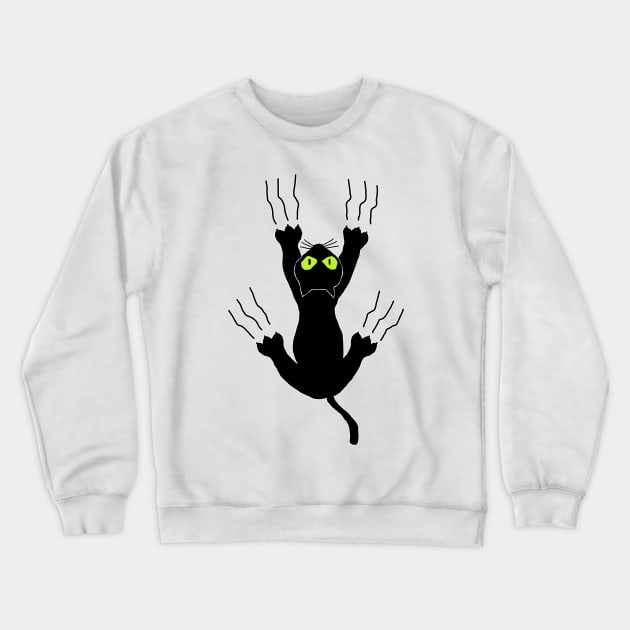 Black Cat Crewneck Sweatshirt by valentinahramov